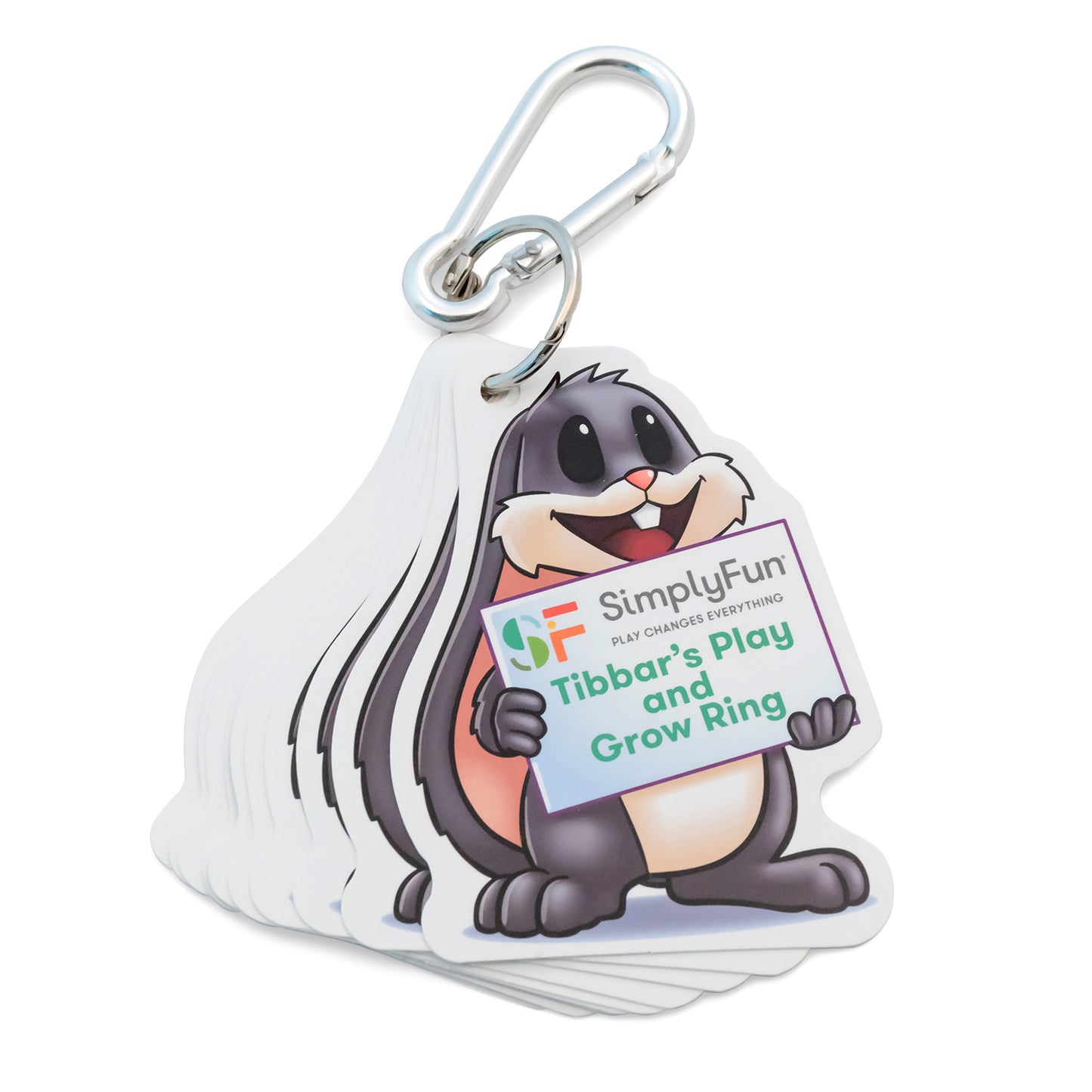 Tibbar’s Head Start Play and Grow Keyring by SimplyFun is full of school readiness identifiers across 9 key areas.