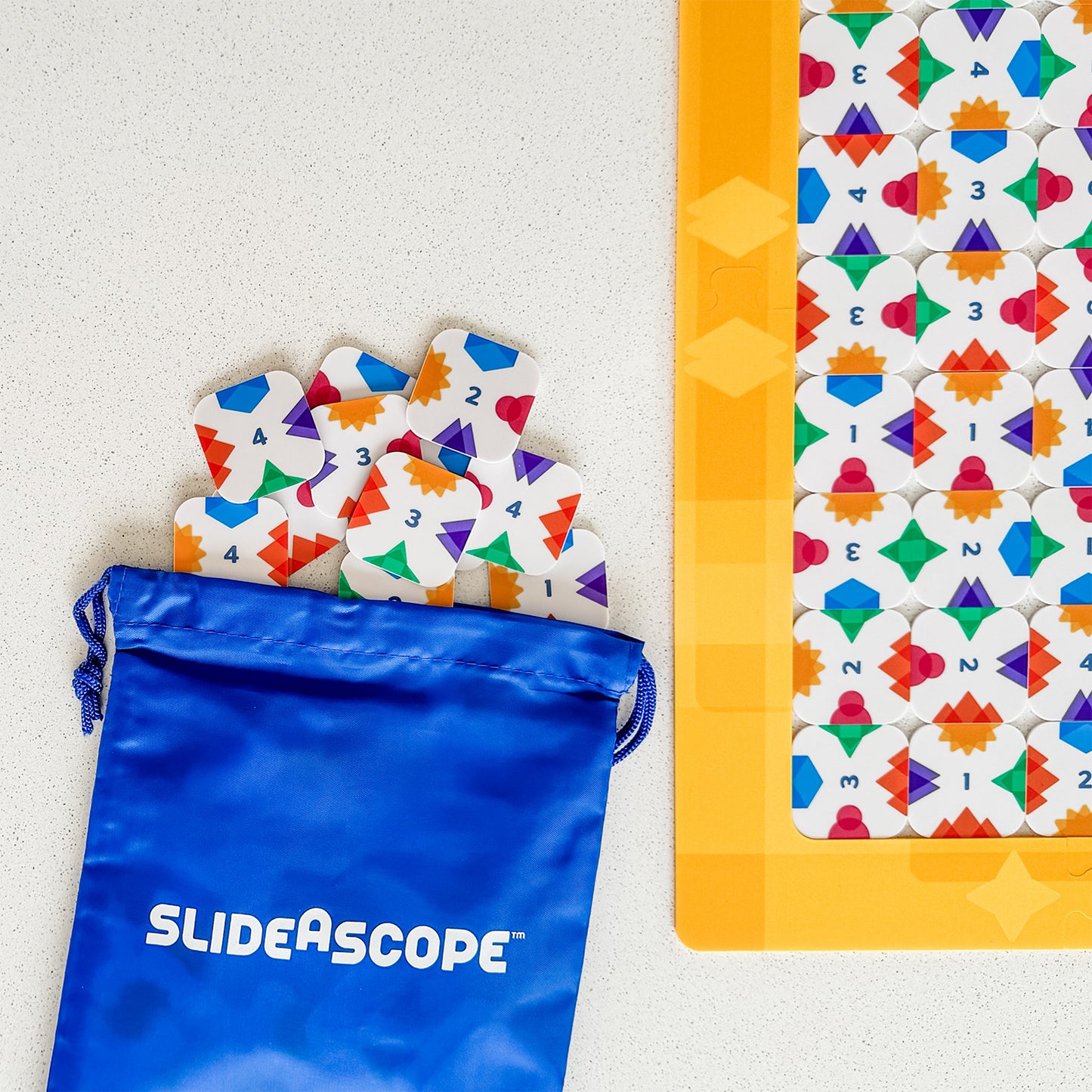 SlideAscope by SimplyFun is a spatial reasoning and critical thinking game for 1-5 players.