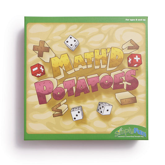 Math'd Potatoes by SimplyFun is a great math game focusing on solving equations quickly. For ages 8 and up.