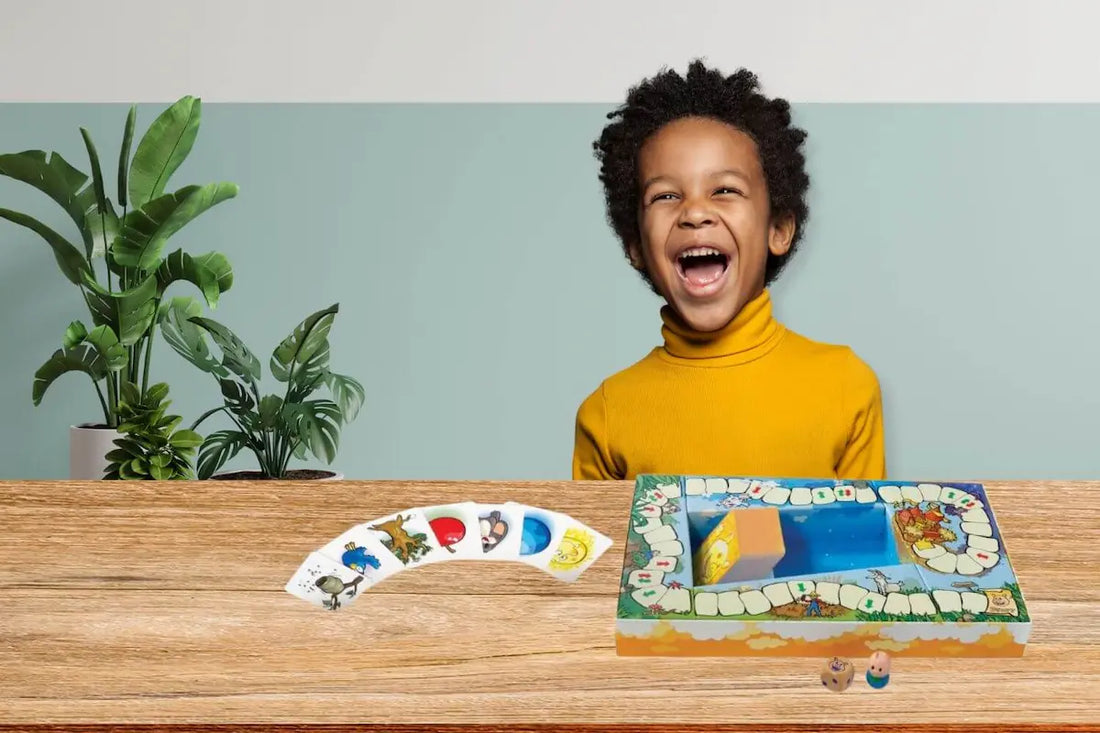 Child laughing while playing Pickles' Pig Tales
