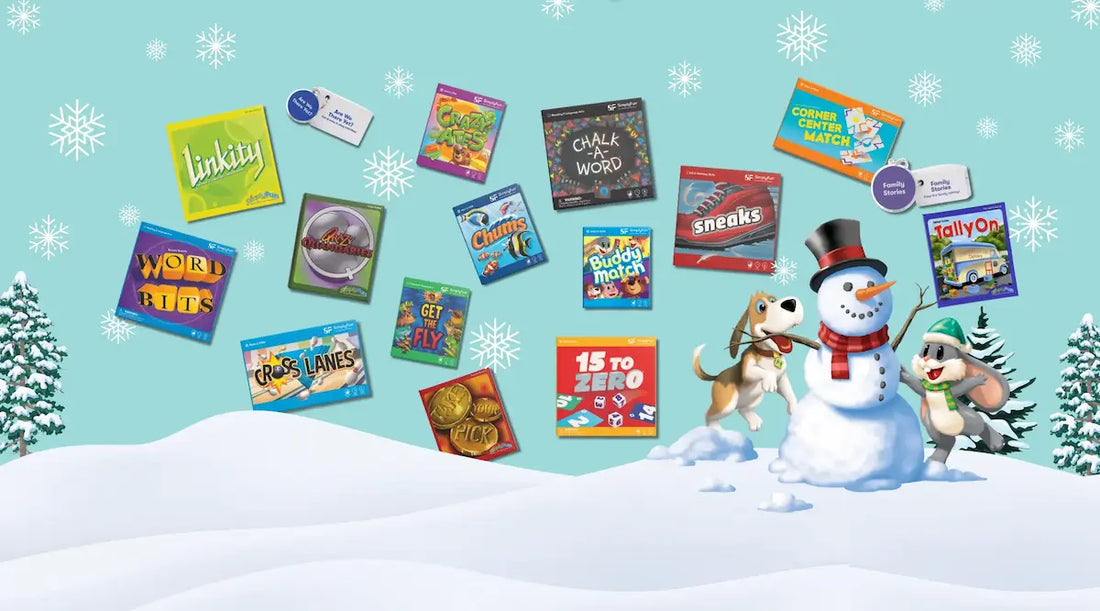 Winter photo of stocking stuffer games