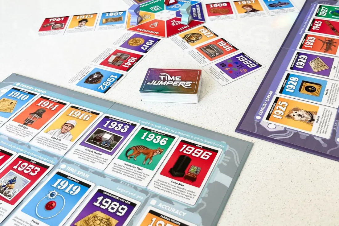 The Best Trivia Board Games for Family Game Night- HIstory and pop culture game, Time Jumpers