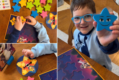 Picture of child playing social-emotional learning game Wake Up Stars.