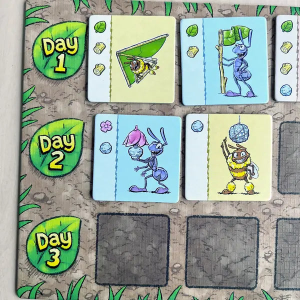 Bug Crafts is a resource management board game where kids ages 8+ plan and trade materials at a bug market to craft goods for their bug friends.-SimplyFun