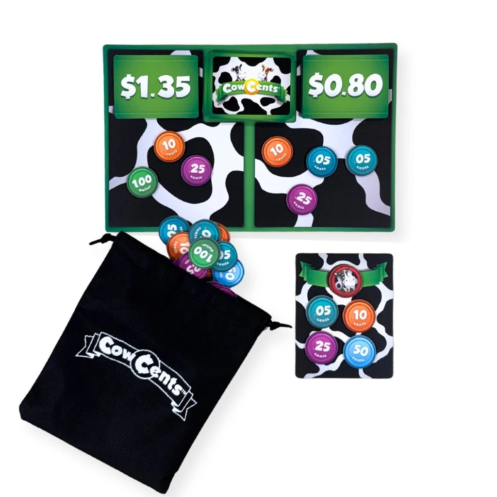 Cow Cents by SimplyFun is a fun money game and math game for ages 6 and up-SimplyFun