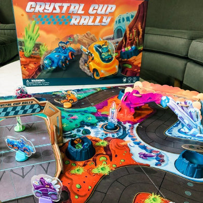 Crystal Cup Rally by SimplyFun is a fun space game focusing on decision making and adaptability for ages 7 and up