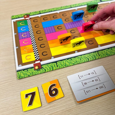 Front Runner by SimplyFun is a math game focusing on algebra and factors for ages 8 and up.