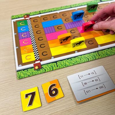 Front Runner by SimplyFun is a math game focusing on algebra and factors for ages 8 and up.