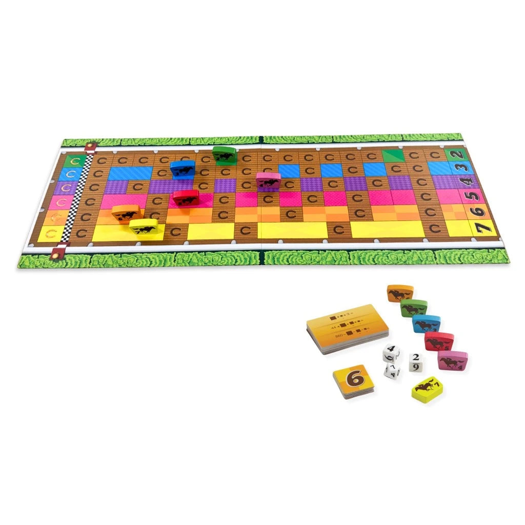 Front Runner by SimplyFun is a math game focusing on algebra and factors for ages 8 and up.-SimplyFun