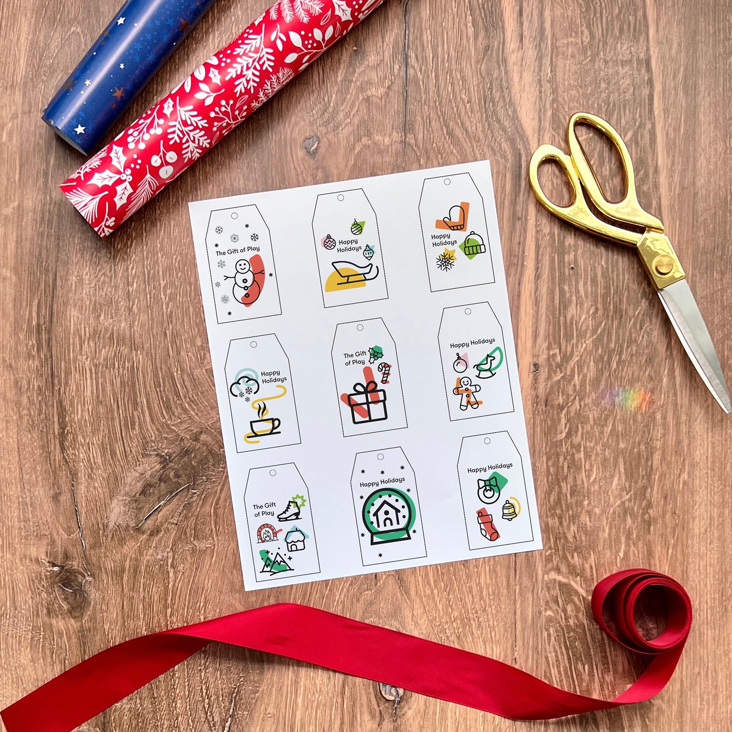 Printable gift tags for the holidays by SimplyFun