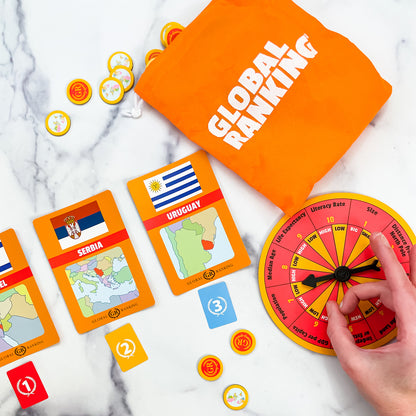 Global Ranking by SimplyFun is a fun board game focusing on geography facts and demographics for ages 10 and up.