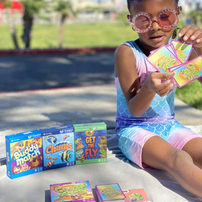 Kids on the Go Card Set by SimplyFun is a fun set of card games focused on colors, shapes, numbers, and letters.