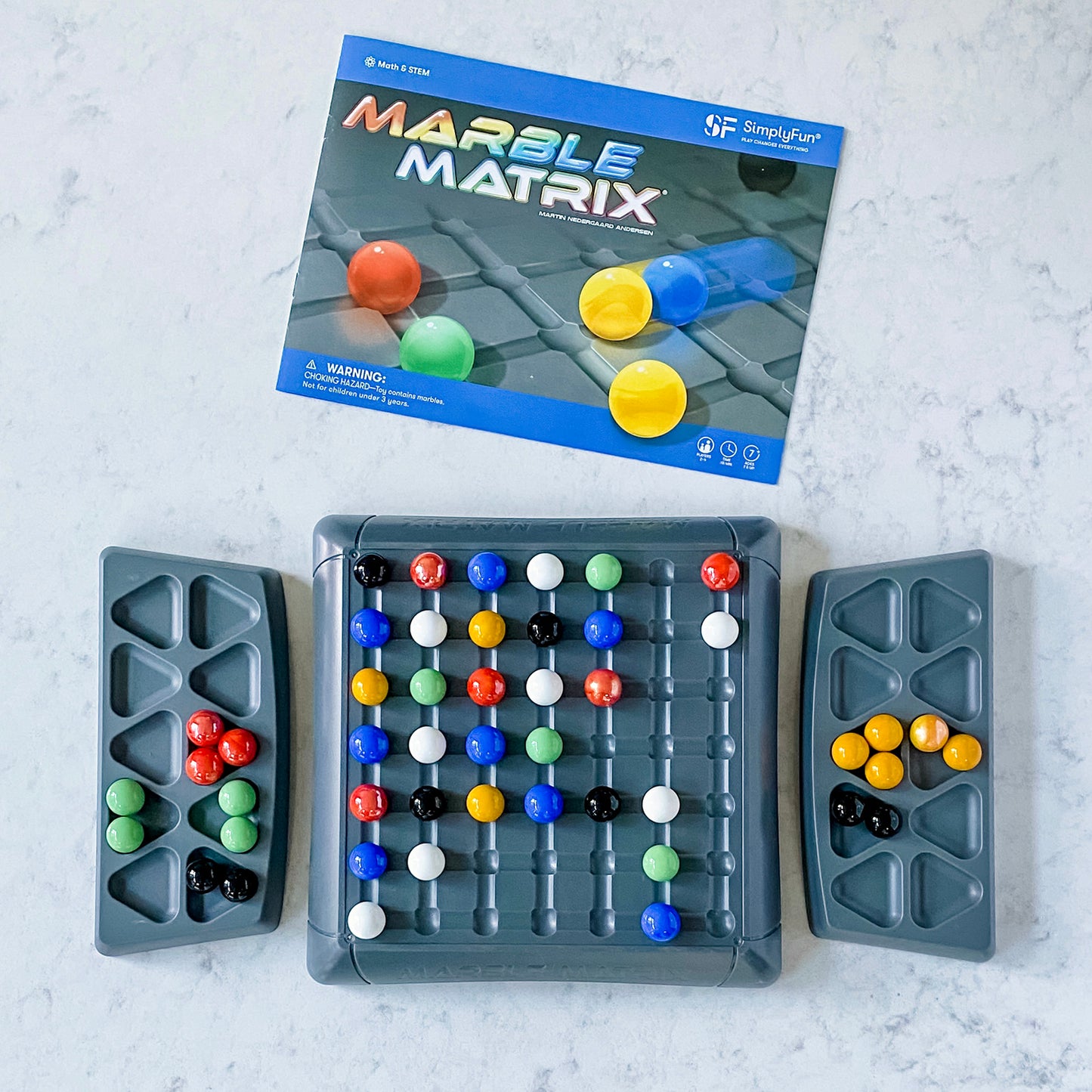 Marble Matrix is a fun matching and spatial reasoning game for ages 7 and up.