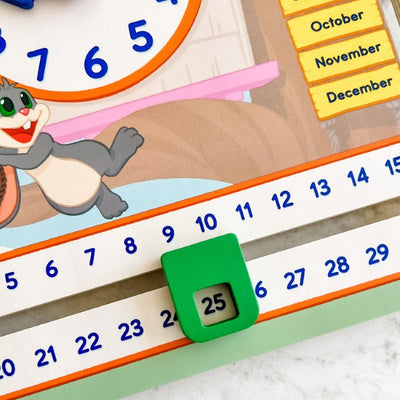 My Fun Day by SimplyFun is a wooden board designed to teach children about the weather, days of the week, months, and more.