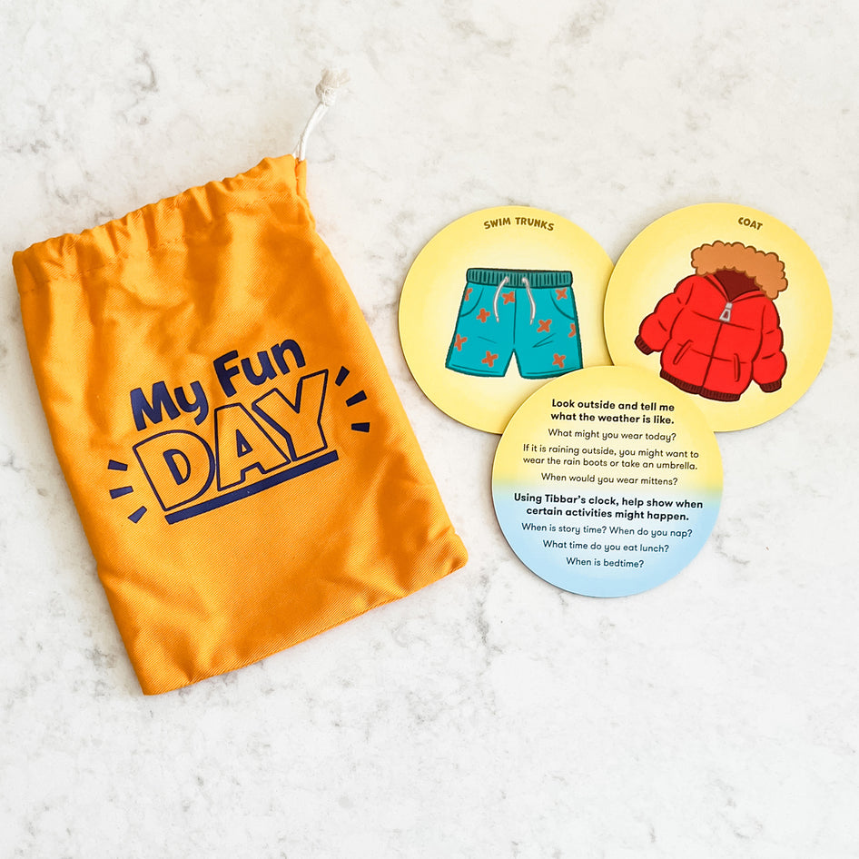 My Fun Day by SimplyFun is a wooden board designed to teach children about the weather, days of the week, months, and more.