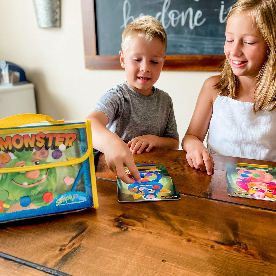 My Monster by SimplyFun is a probability game that focuses on tactile skills.