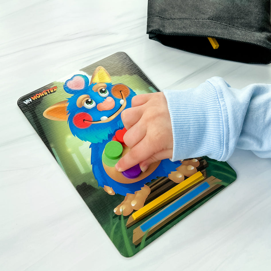 My Monster by SimplyFun is a probability game that focuses on tactile skills.