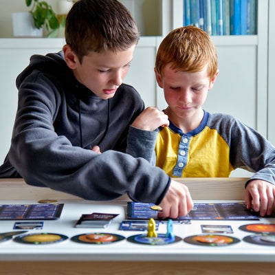 Planet Voyagers by SimplyFun is a fun astronomy game and strategy game for ages 8 and up.