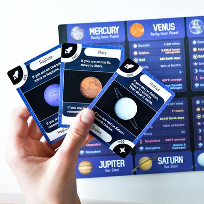 Planet Voyagers by SimplyFun is a fun astronomy game and strategy game for ages 8 and up.