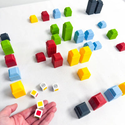 Raise the Roofs by SimplyFun is a problem solving game and strategy game for ages 8 and up.