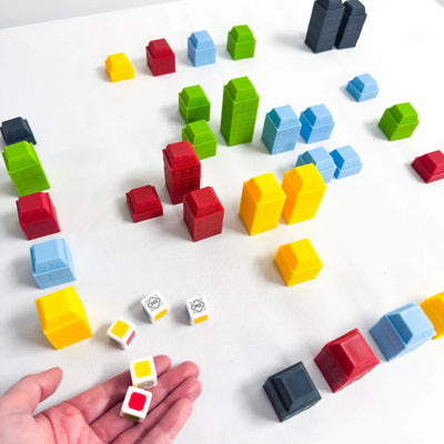 Raise the Roofs by SimplyFun is a problem solving game and strategy game for ages 8 and up.