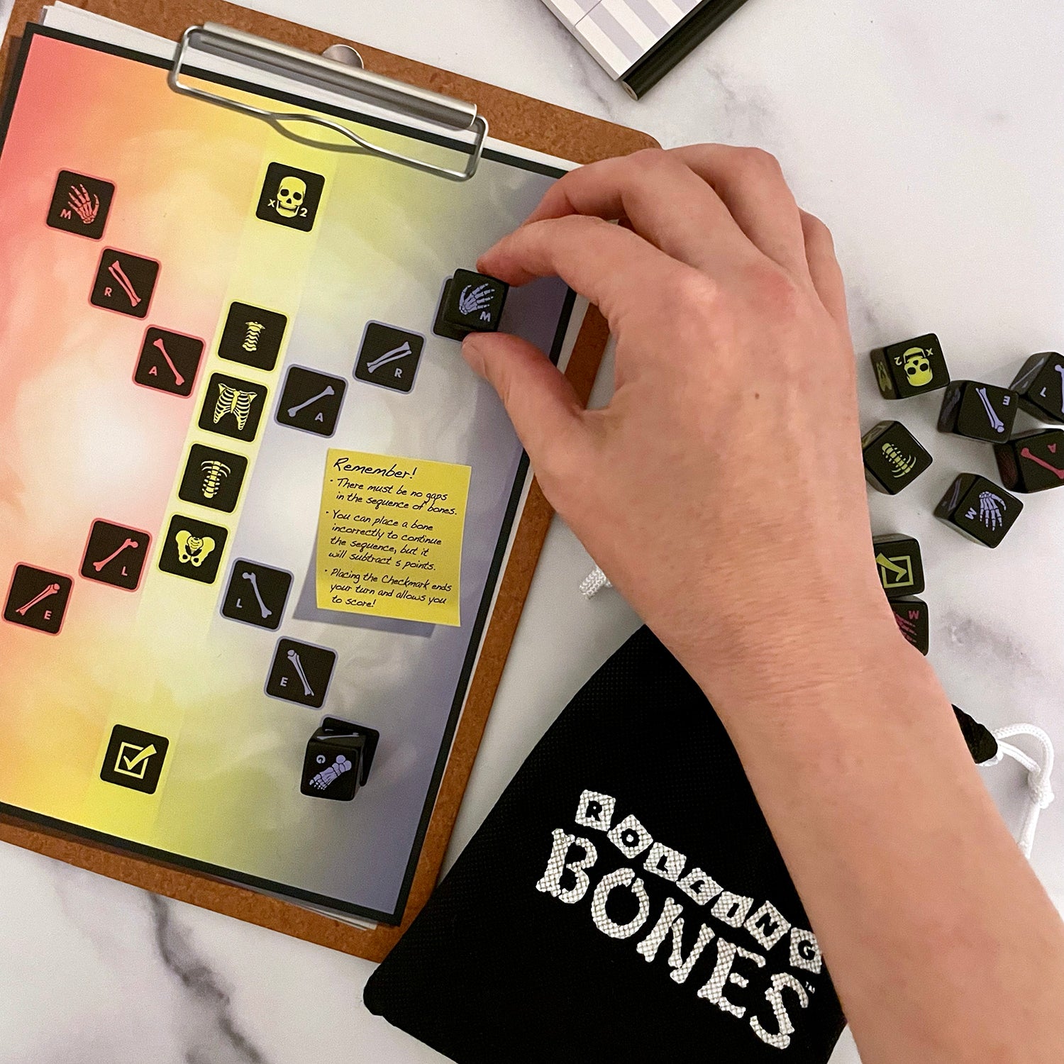 Rolling Bones by SimplyFun is a game that gives you hands-on introduction to anatomy, for ages 7 and up.