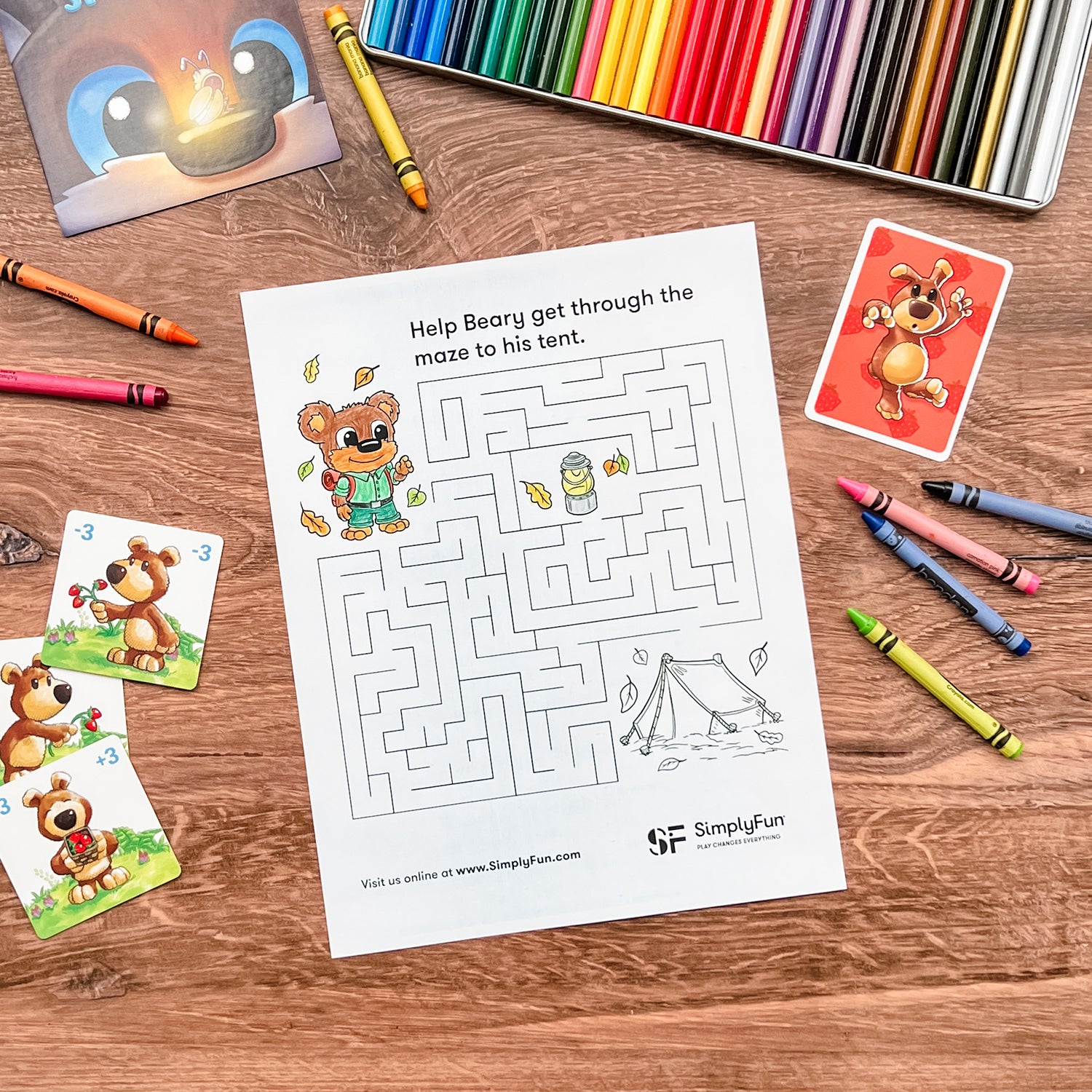Beary Maze and Coloring Sheet