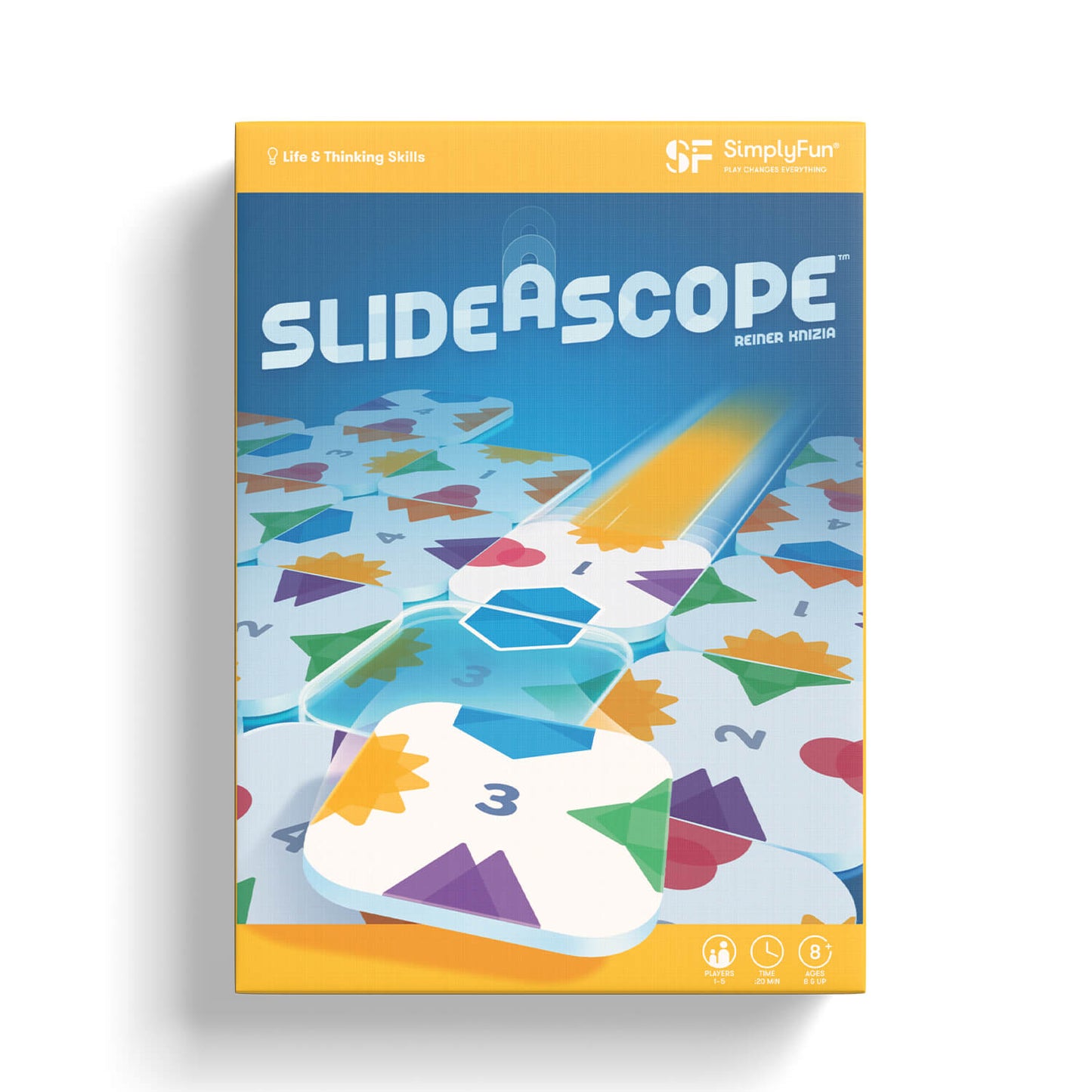 SlideAscope by SimplyFun is a spatial reasoning and critical thinking game for 1-5 players.