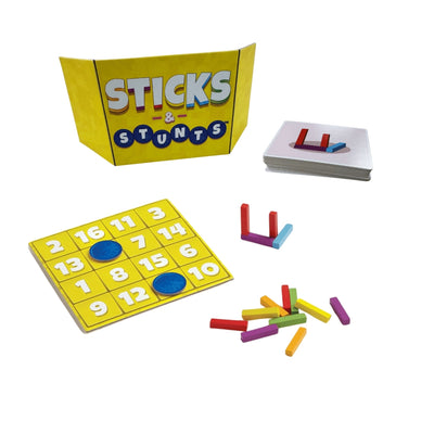 Sticks and Stunts by SimplyFun is a collaborative game and communication game focusing on fine motor skills.