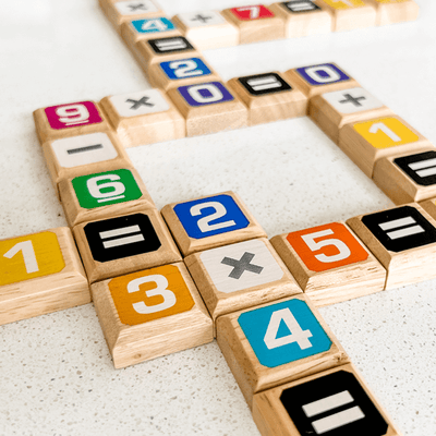 Sumology by SimplyFun is a fun math game focusing on addition, multiplication, subtraction, and division. It's like scrabble for math.