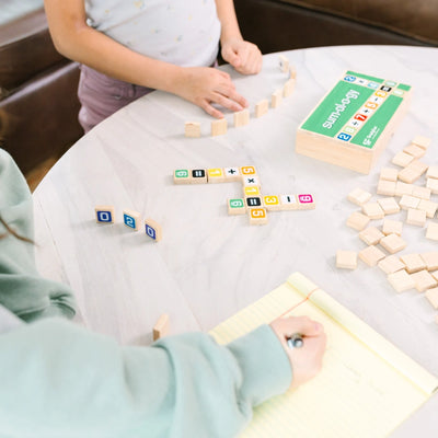 Sumology by SimplyFun is a fun math game focusing on addition, multiplication, subtraction, and division.