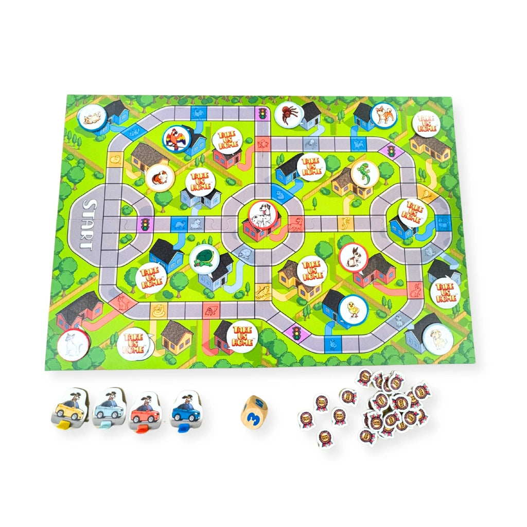 Take Us Home by SimplyFun is a fun pet game focusing on counting and matching for ages 5 and up.-SimplyFun