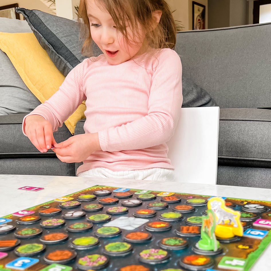 Tar Trackers by SimplyFun is a memory and spatial reasoning game with magnets and cute saber-toothed tigers.