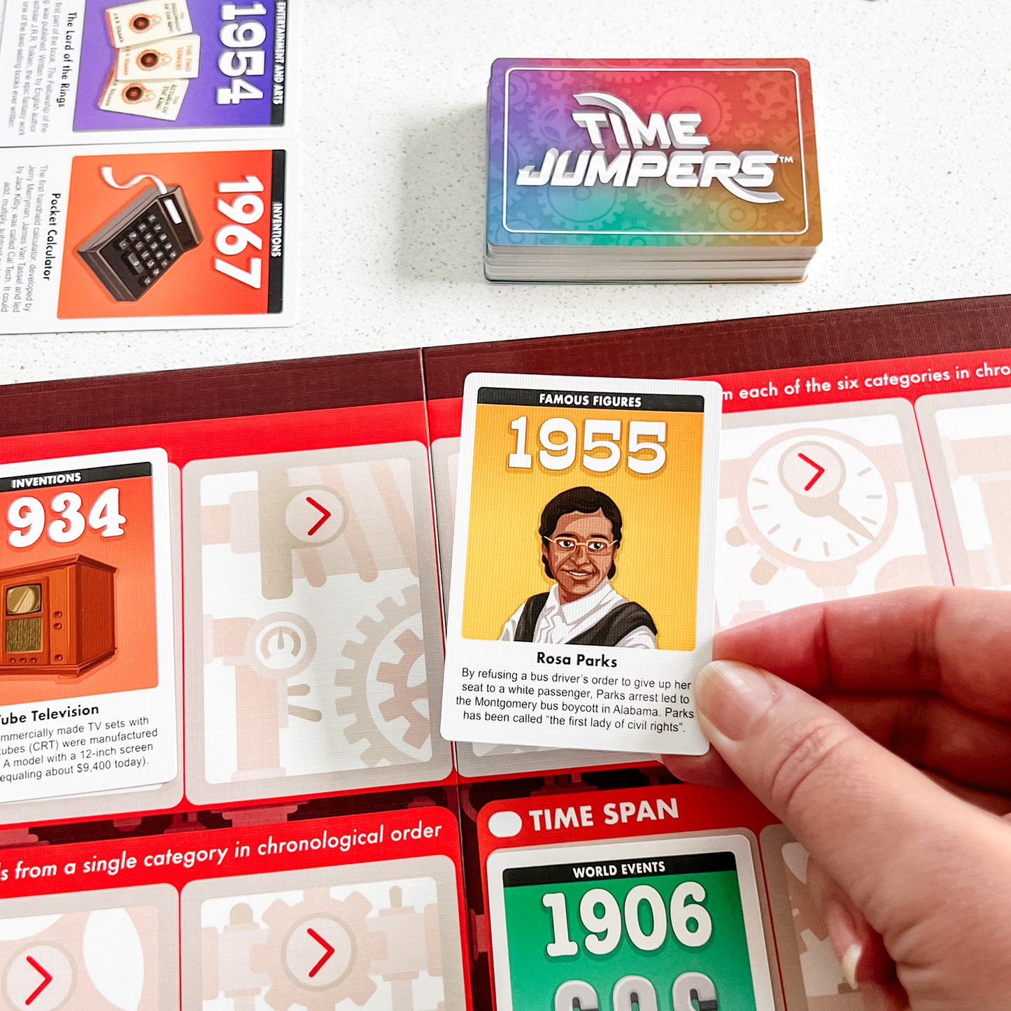 Learn about history and pop culture with SimplyFun’s game Time Jumpers.