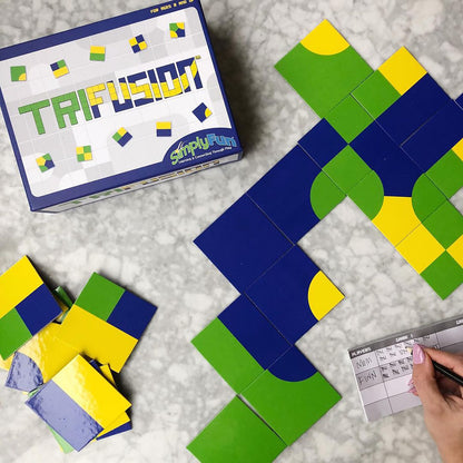 Trifusion by SimplyFun is a spatial reasoning game focused on planning and counting for ages 8 and up.