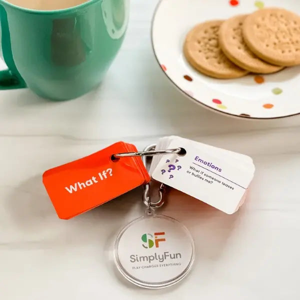 The What If? Chat Ring by SimplyFun contains 100 important questions for kids for ages 8 and up.-SimplyFun