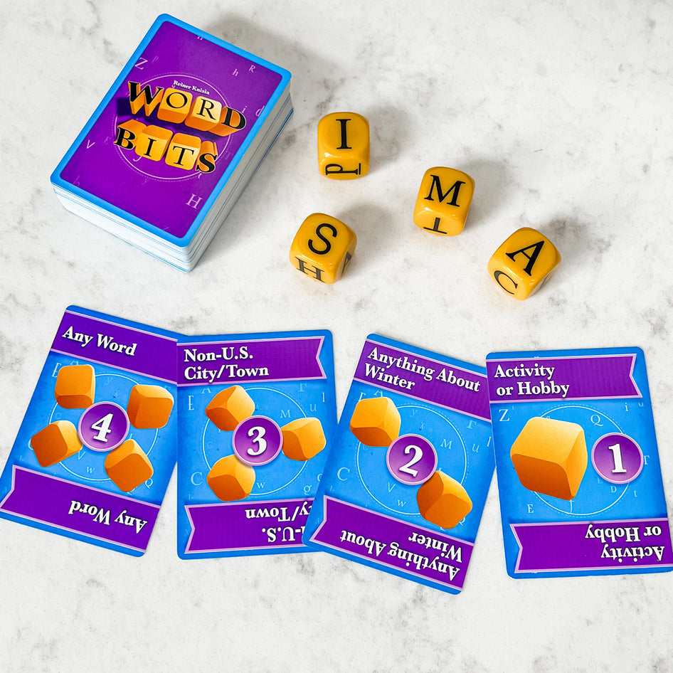 Word Bits by SimplyFun is a word game that focuses on spelling, vocabulary and quick thinking.