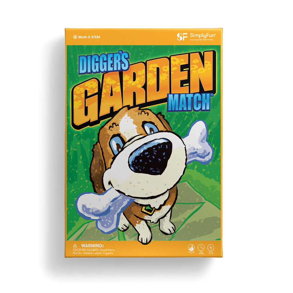 Digger's Garden Match by SimplyFun is a shapes, colors, and counting game for ages 4 and up