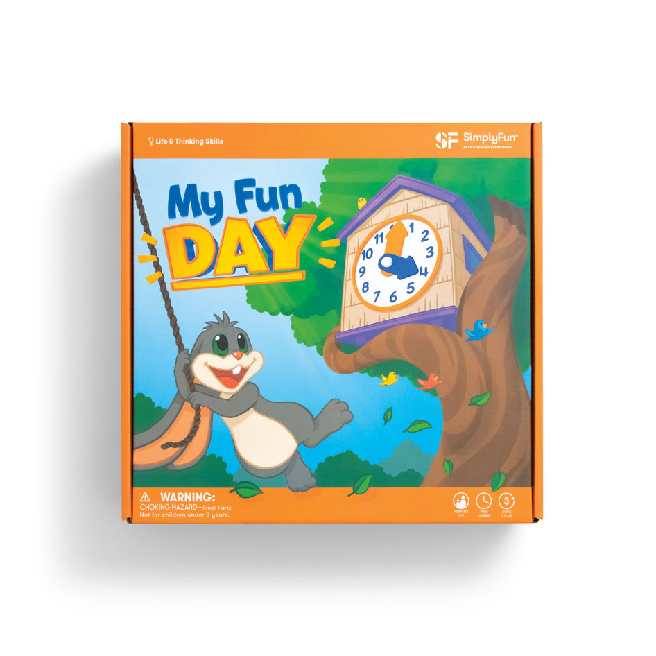 My Fun Day by SimplyFun is a wooden board designed to teach children about the weather, days of the week, months, and more.