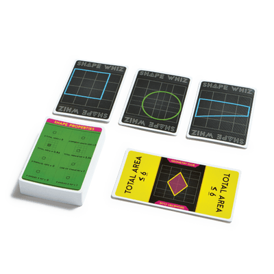 Shape Whiz by SimplyFun is a fun geometry game and measurement game for ages 10 and up.
