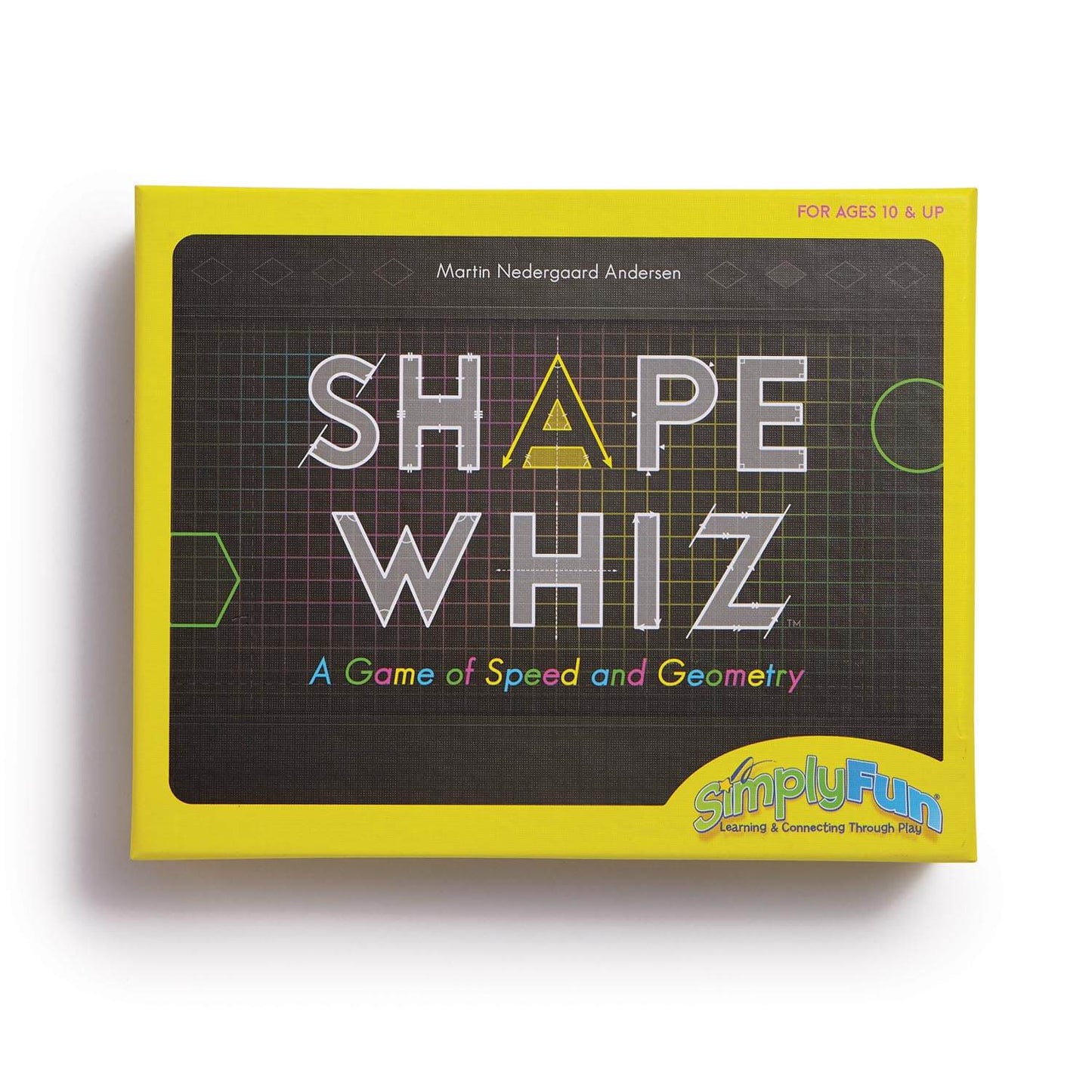 Shape Whiz by SimplyFun is a fun geometry game and measurement game for ages 10 and up.-SimplyFun