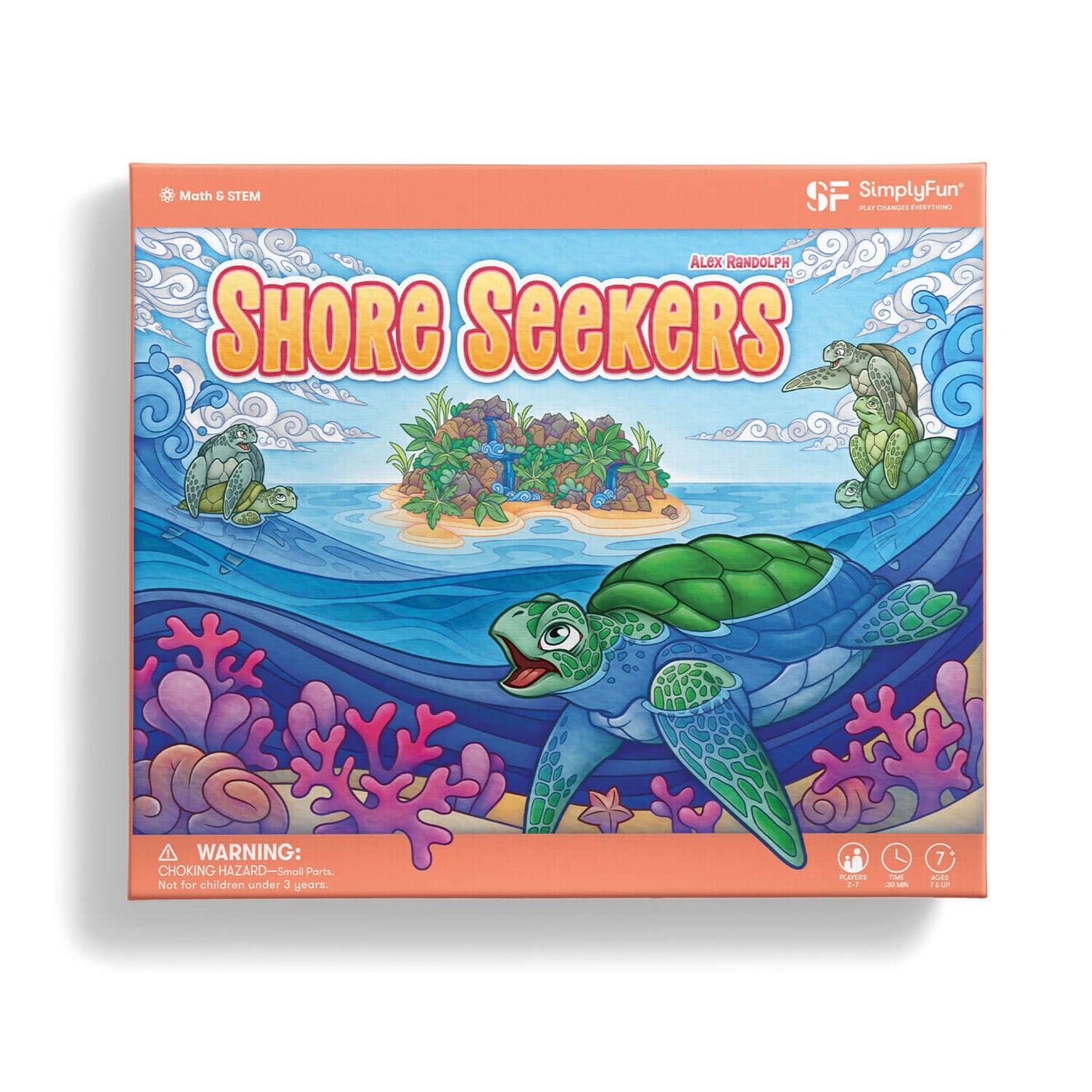 Shore Seekers by SimplyFun is a fun math game focusing on addition and early multiplication for ages 7 and up-SimplyFun