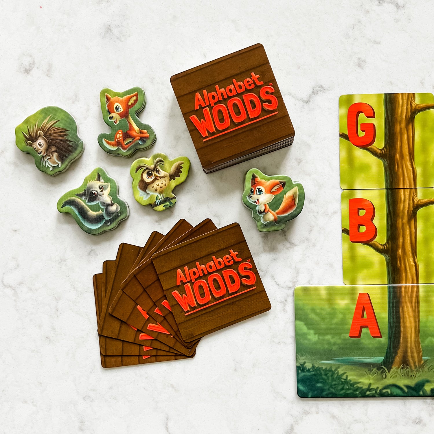 Alphabet Woods educational board game by SimplyFun for kids aged 5 and up