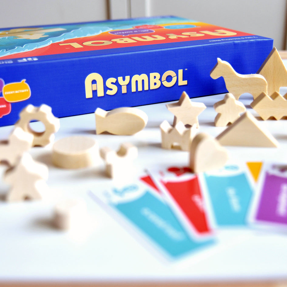 Asymbol by SimplyFun is a 3D building game for family game night or kids aged 8 and up