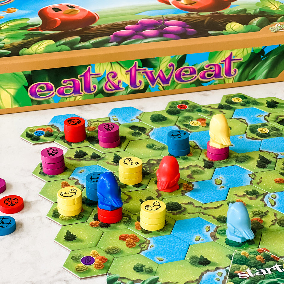 Eat and Tweat by SimplyFun is a fun resource management game for ages 8 and up featuring cute birds and bugs.