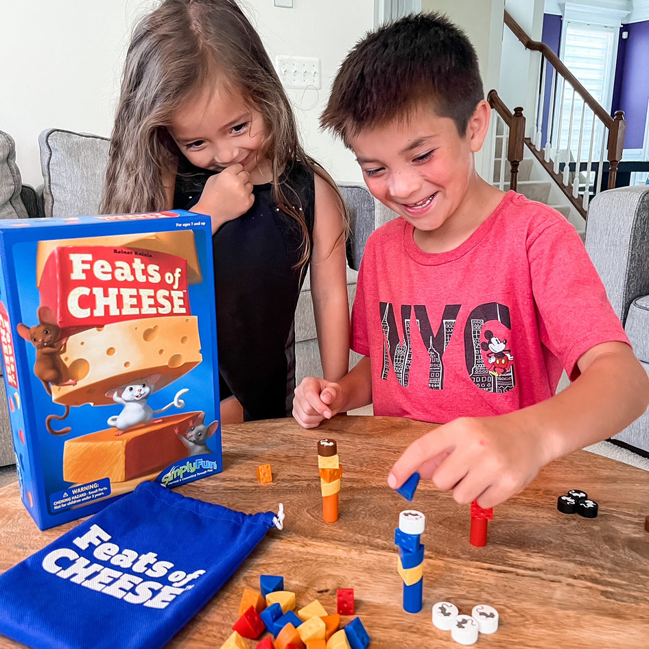 Feats of Cheese by SimplyFun is a fun physics game for ages 7 and up.