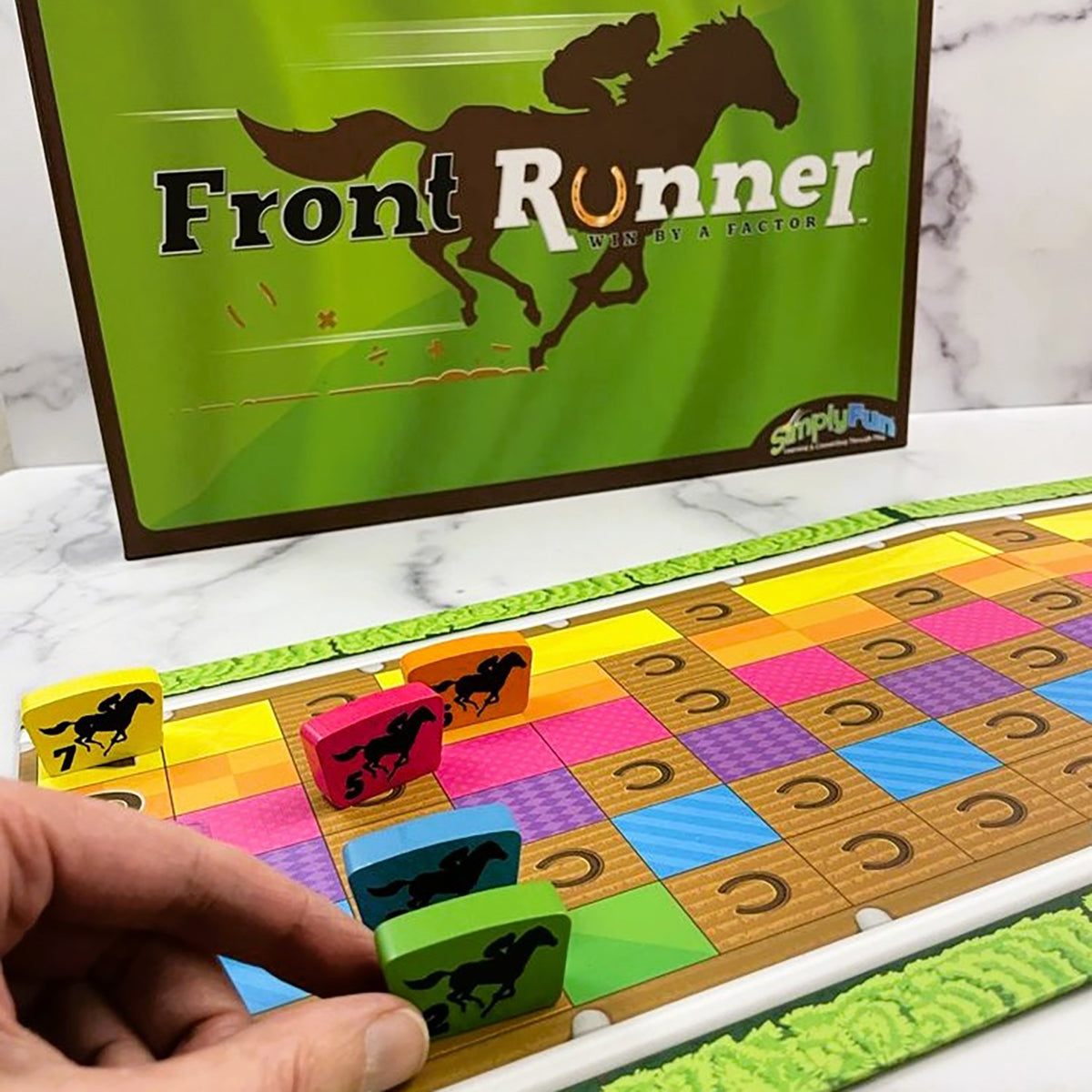 Front Runner by SimplyFun is a math game focusing on algebra and factors for ages 8 and up.