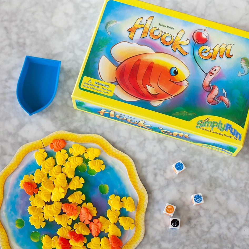 Hook 'em by SimplyFun is a fun math game focusing on counting and multiplication for ages 6 and up.