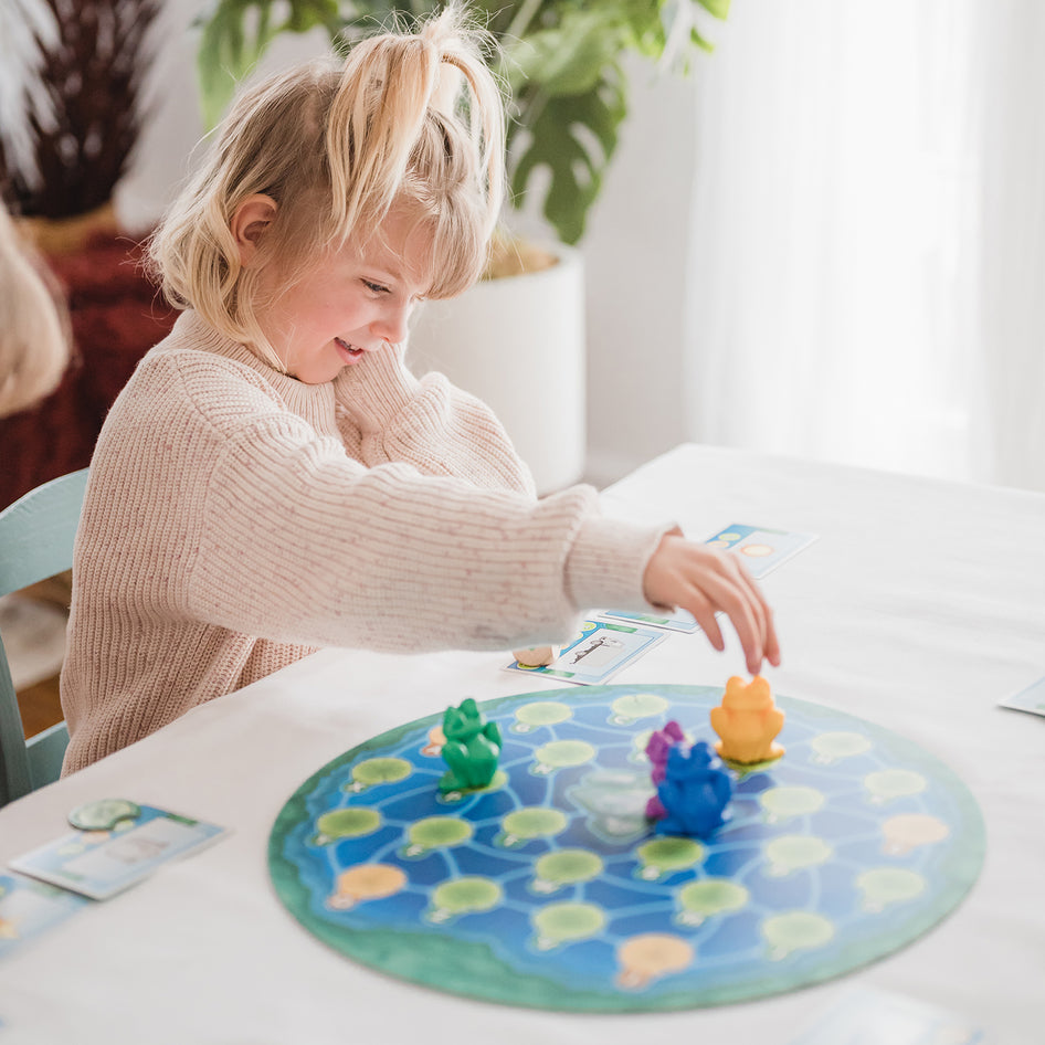 Lily Pond by SimplyFun is a fun early reading game and spelling game for ages 4 and up.