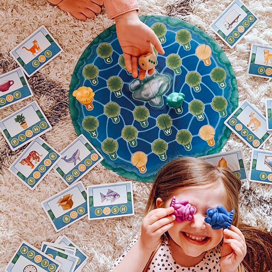 Lily Pond by SimplyFun is a fun early reading game and spelling game for ages 4 and up.